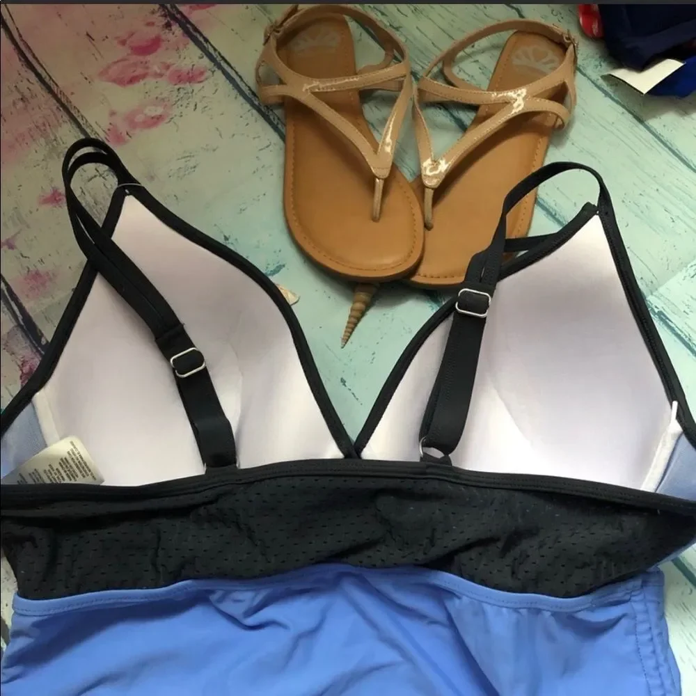 NWT Plus Size Free Country Ruched Swim Tankini Top - Picture 5 of 8